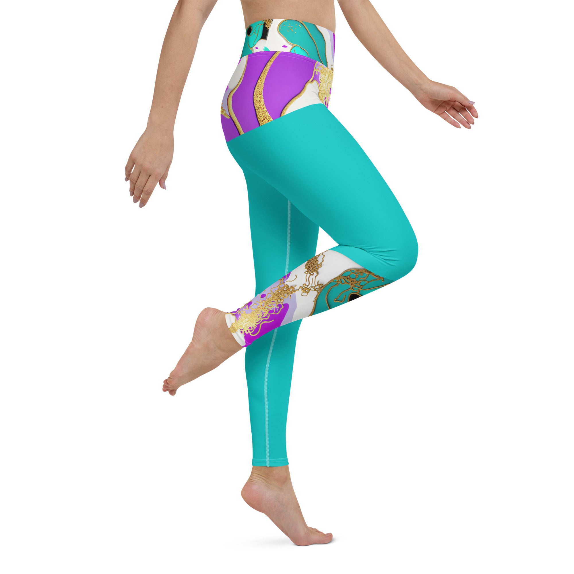 Arty Yoga Pants. Gym or Workout High Waist Leggings. "Artz" Streetwear by WickedYo.